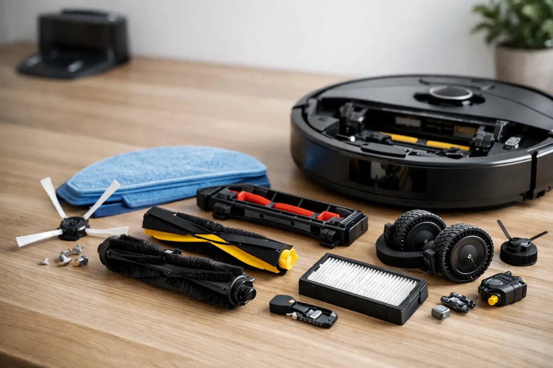 Welke robotstofzuiger‑vervangingsonderdelen heb ik nodig?
