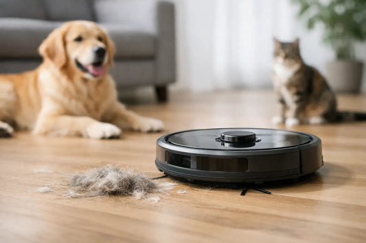 Huisdierenhaar met robotstofzuiger verwijderen